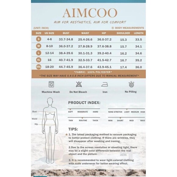 AIMCOO Women's XXL Floral V-Neck Sleeveless Mini Dress – Boho Ditsy Style - Picture 4 of 5